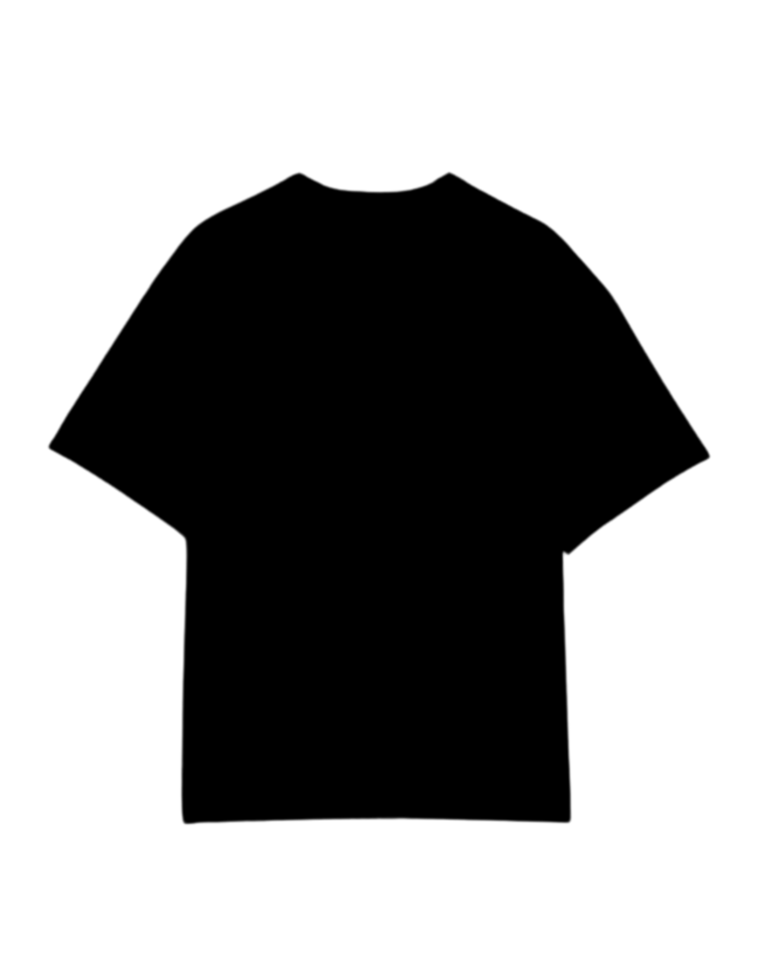 Black t-shirt on a white background